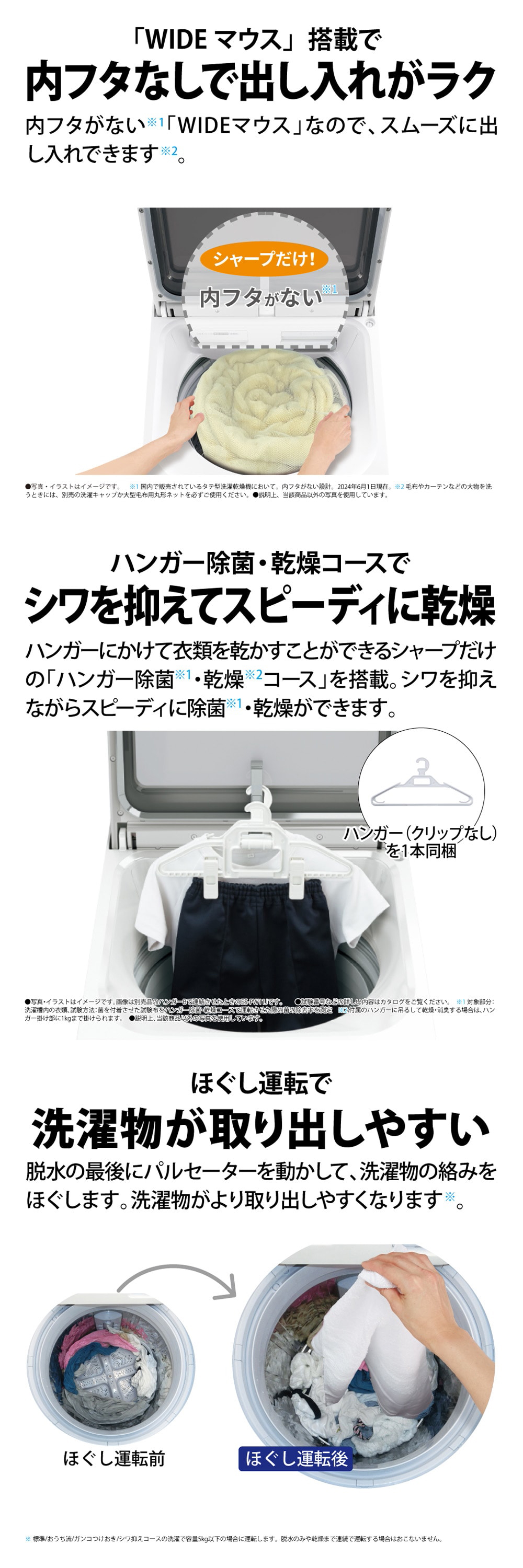 SHARP ES-TX8J-W ホワイト系 [縦型洗濯乾燥機 (洗濯8.0kg/乾燥4.5kg