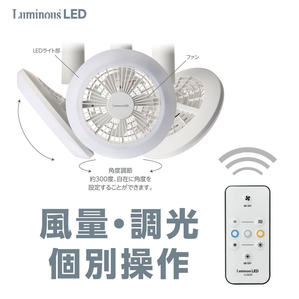 【新品2個セット】Luminous LED FAN ルミナスLEDファン Luminous LED ファン付き照明 昼白色 E26ソケットタイプ