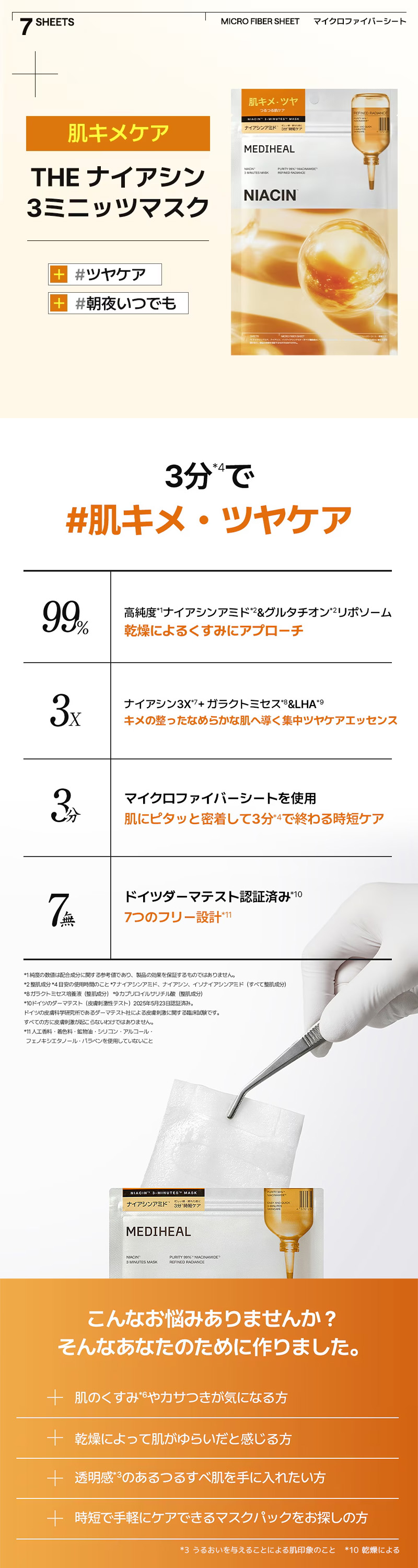 ナイアシン3ミニッツマスク 7P 詳細画像1