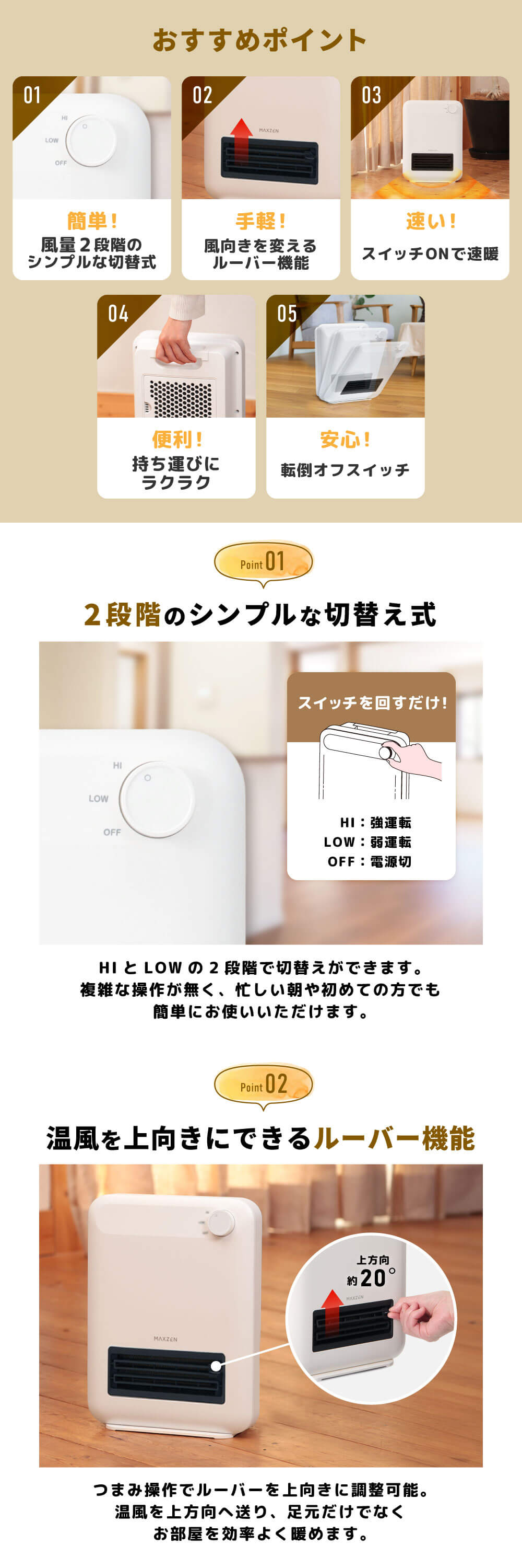 MCH-12YN01-WH 詳細画像2