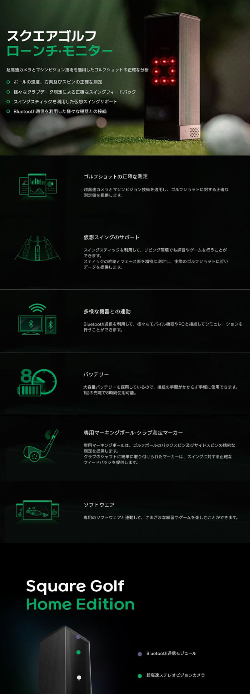 弾道測定器 SQUARE GOLF (スクエアゴルフ) 詳細画像1