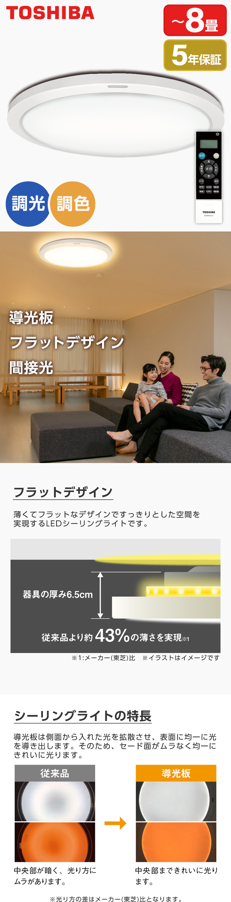 東芝 NLEH08015A-LC [LEDシーリングライト (～8畳/調色・調光