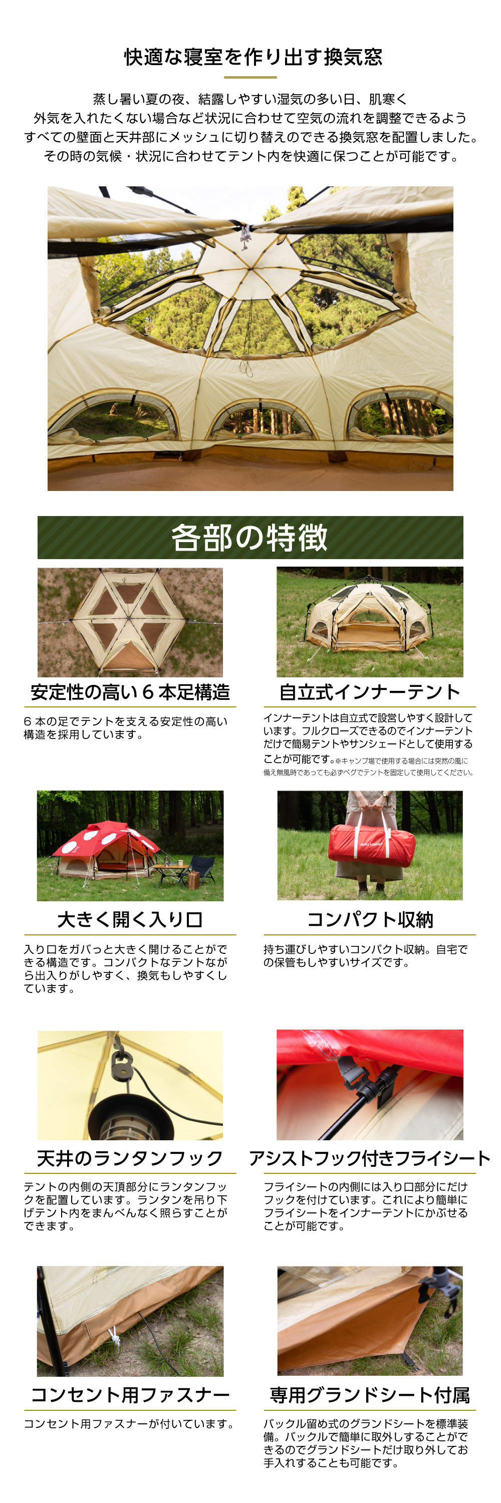 T2-930-RD ミニキノコテント 詳細画像3