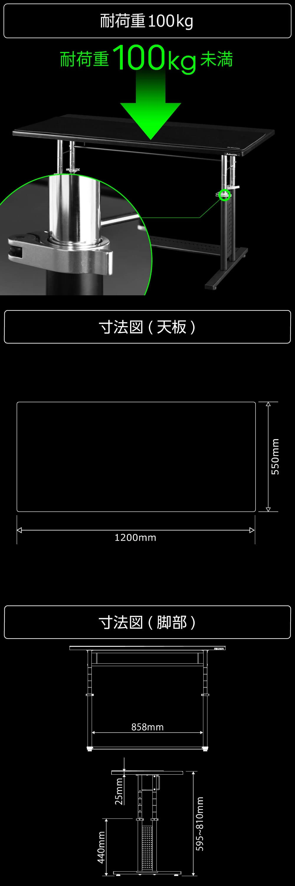 BHD-1200HDM-BK ゲーミングデスクHD 詳細画像4