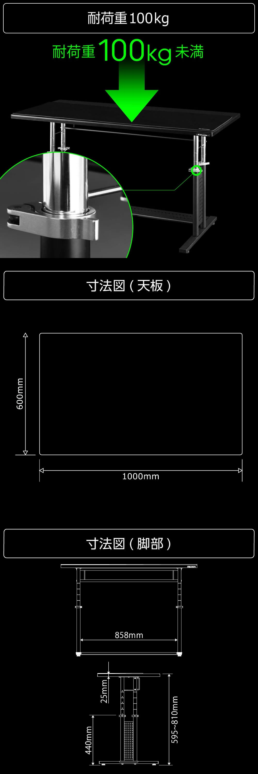 BHD-1000HDM-BK ゲーミングデスクHD 詳細画像4