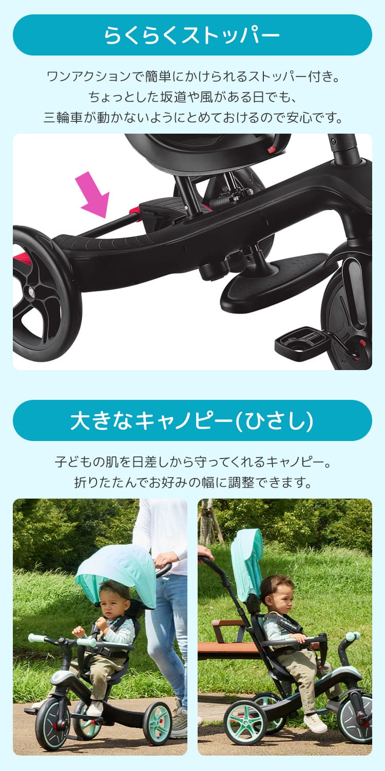 グロッバー エクスプローラー トライク 4in1 ベビーカー 詳細画像3