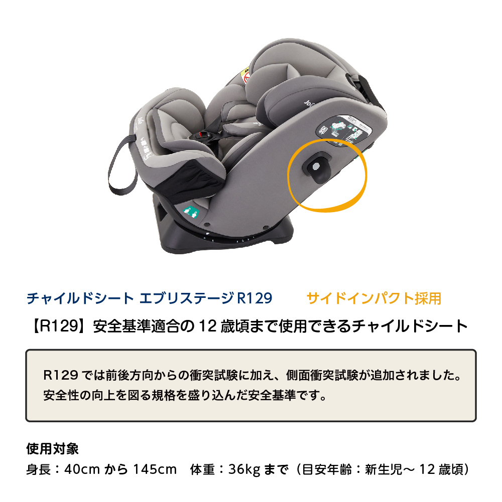 Joie チャイルドシート エブリステージR129 シェール 38313 詳細画像2