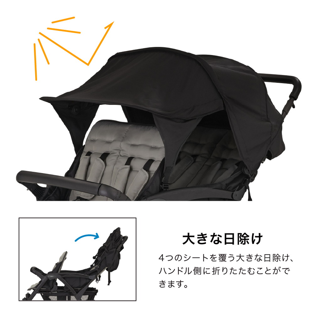 4人乗りベビーカー ブラック 41466 詳細画像4