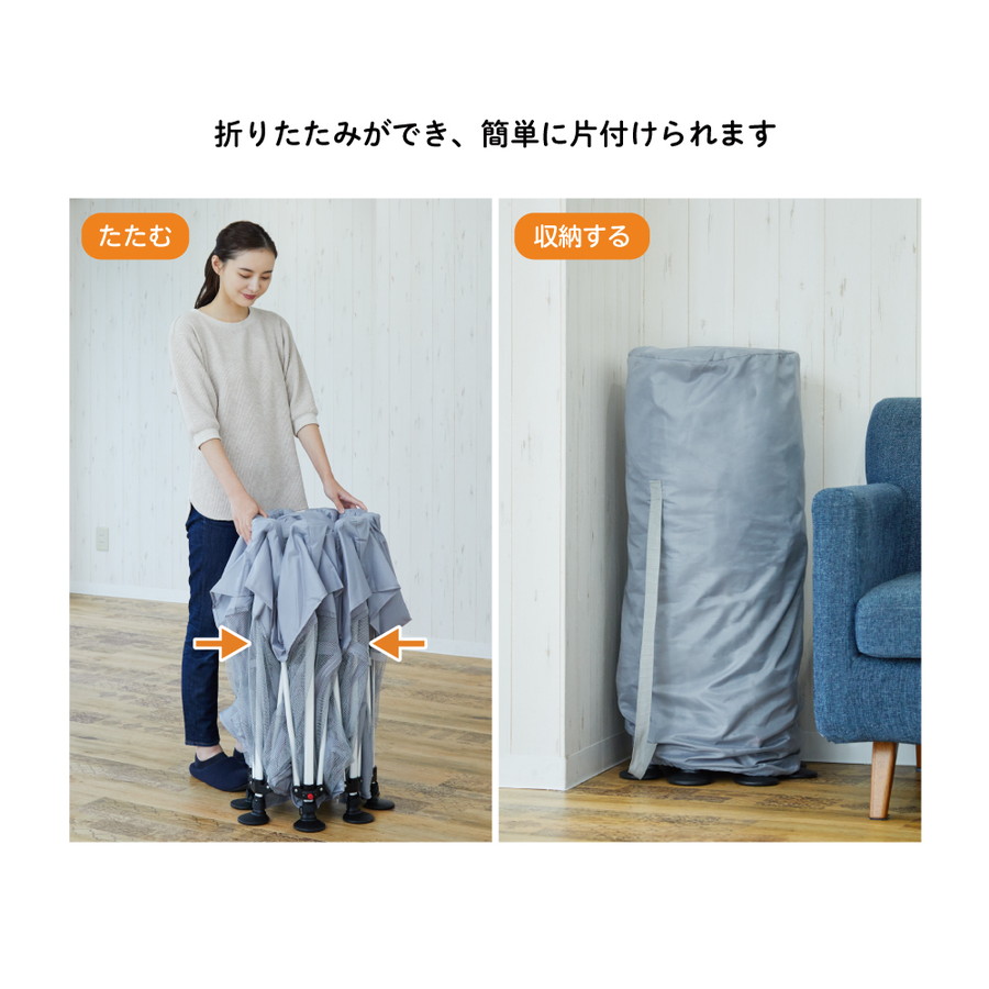 KATOJI ポータブル折りたたみベビーサークル コロコロランド8