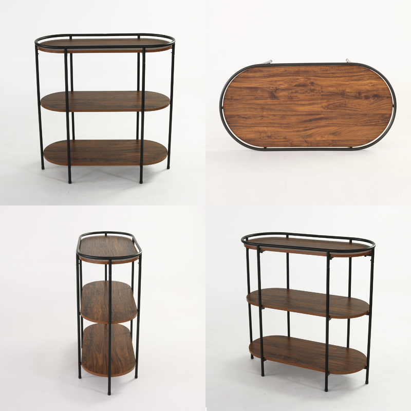 RST030BK インダストリアル オーバル３段ラック Rattan World RST030BK インダストリアル オーバル3段ラック ブラック