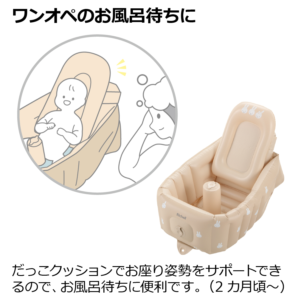 ふかふか ベビーバス ステップアップ ミッフィー 120504 詳細画像2
