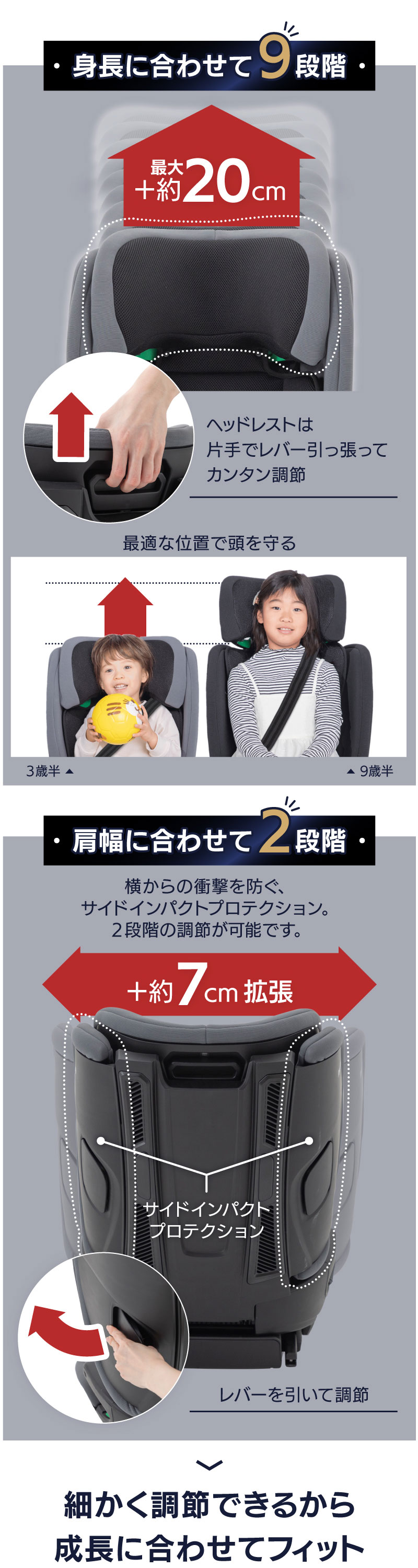 ハイバックブースター コンフォートフィット ブラック 6450011001 詳細画像5