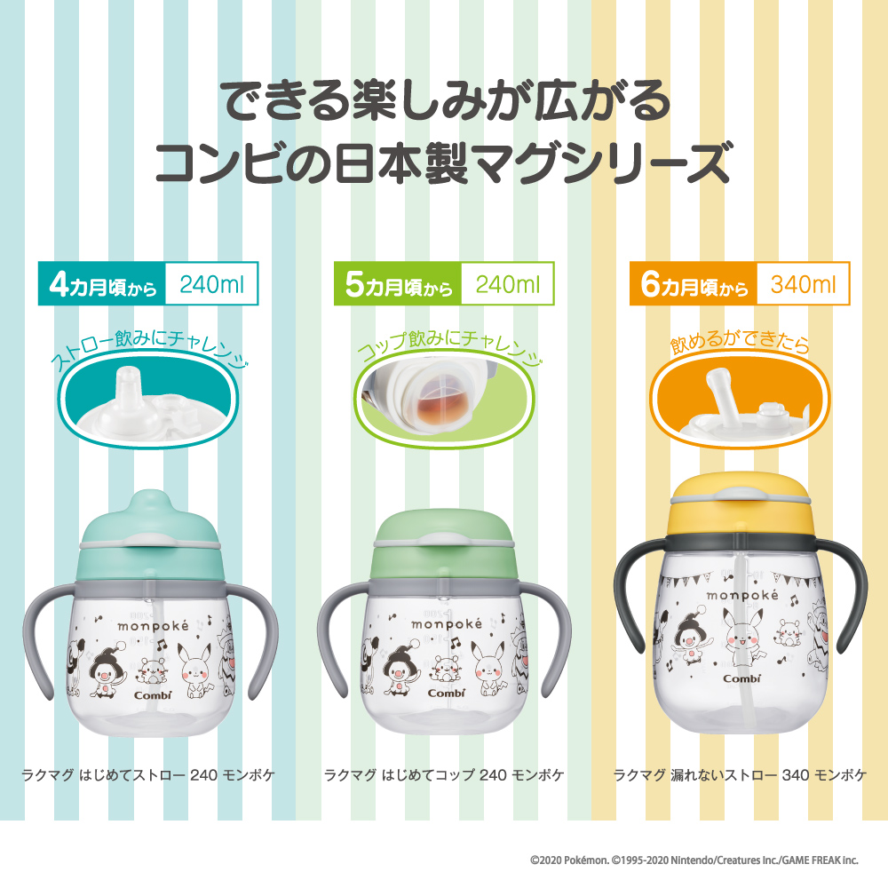 コンビ ラクマグ 漏れないストロー 340 モンポケ 詳細画像1