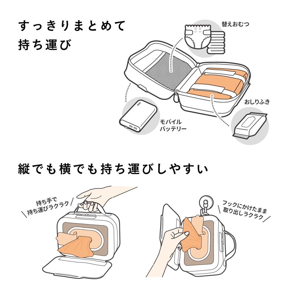 コンビ クイックウォーマー ポシェット ブラック BK 118635 詳細画像5