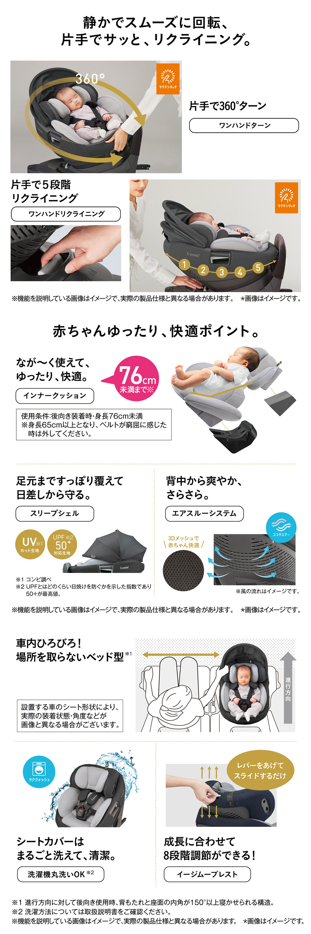 コンビ ホワイトレーベル THE S ISOFIX エッグショック ZC-720 グレー GL 119519 詳細画像4