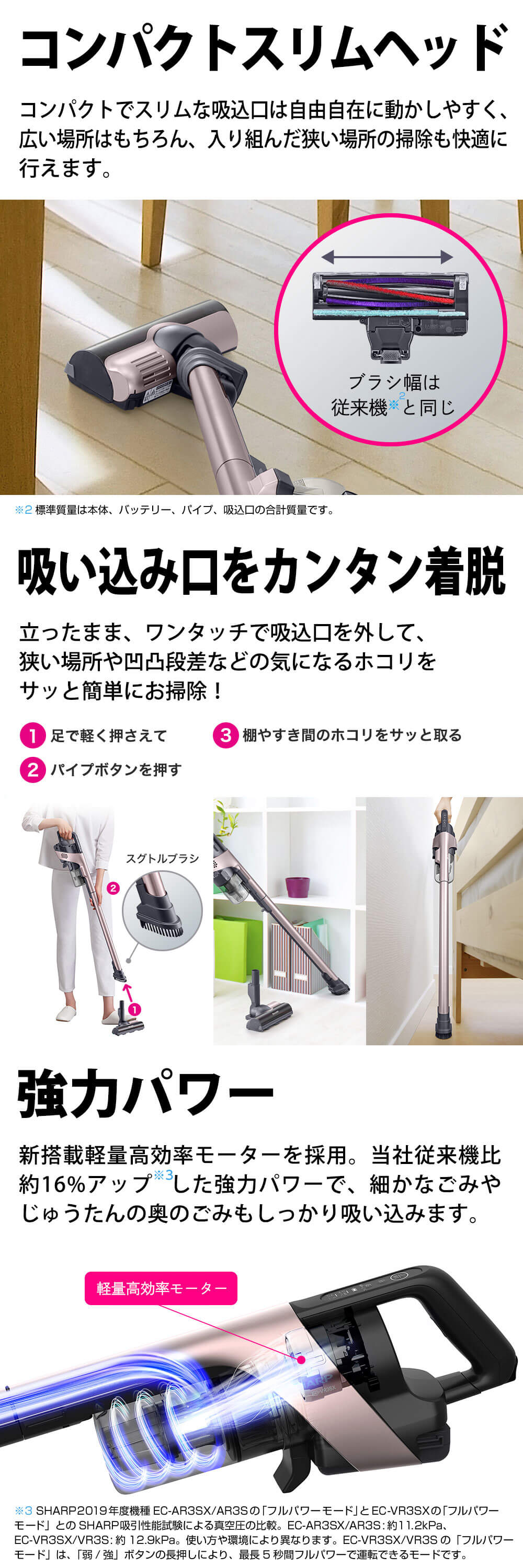 SHARP EC-VR3SX-N ピンクゴールド RACTIVE Air (ラクティブ エア