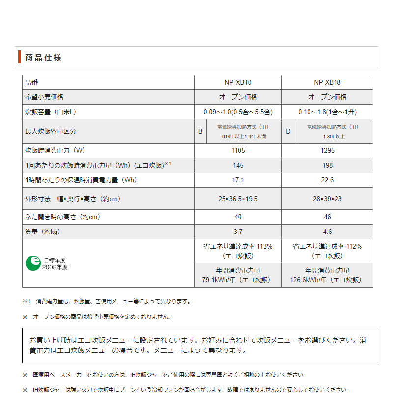 象印 NP-XB10-WA ホワイト 極め炊き [IH炊飯器 (5.5合炊き)] | 激安の