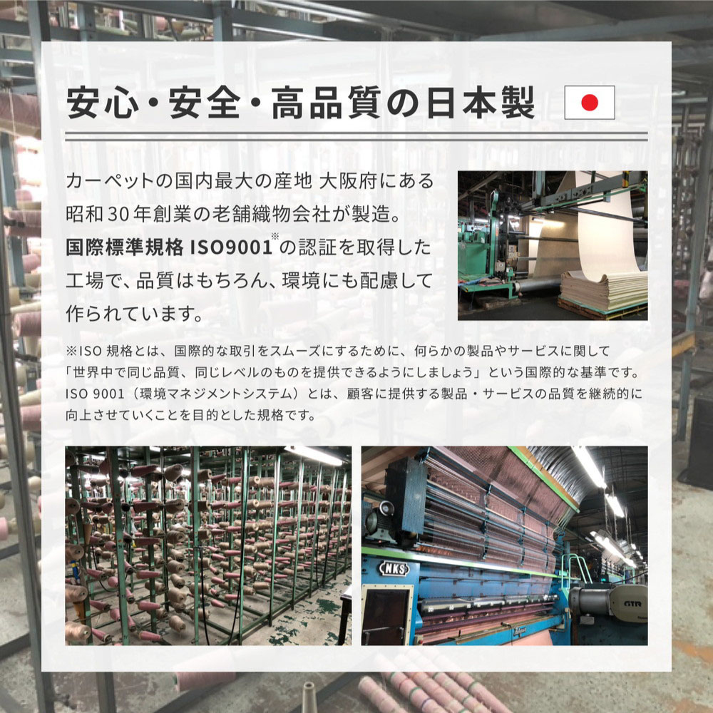 600200260 ペットにやさしい平織カーペット ラウム 本間6帖 286×382 ブラック 詳細画像6