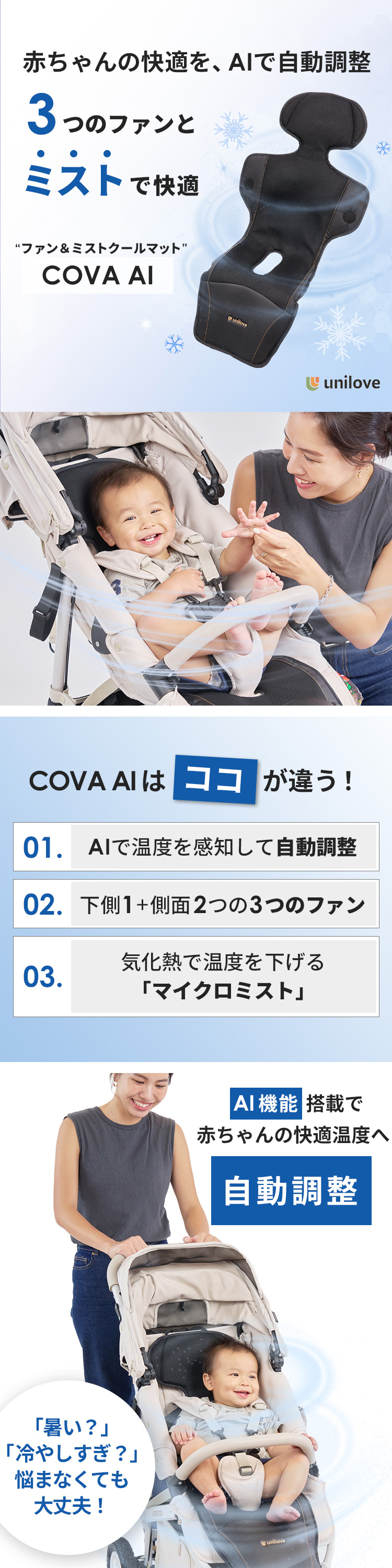 ユニラブ ファン＆ミストクールマット COVA AI 詳細画像1