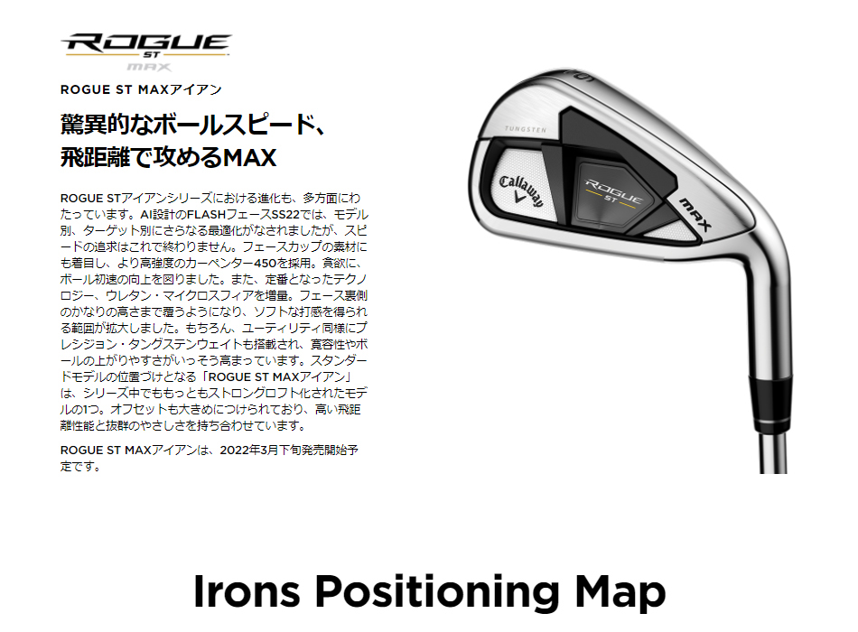 最も優遇 日本正規品 キャロウェイ ROGUE ローグ ST MAX アイアン