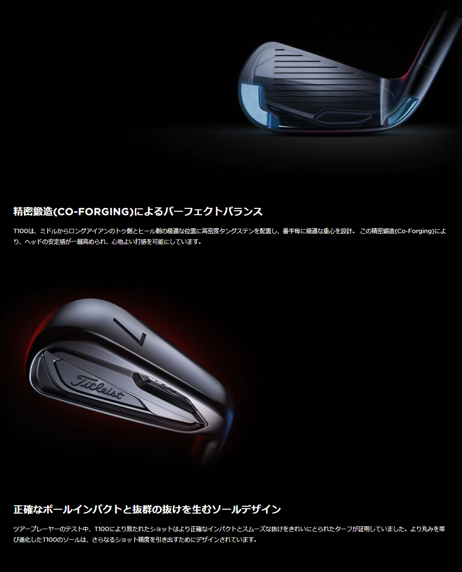 日本正規品】 タイトリスト(Titleist) T100 アイアンセット5本組(#6-PW